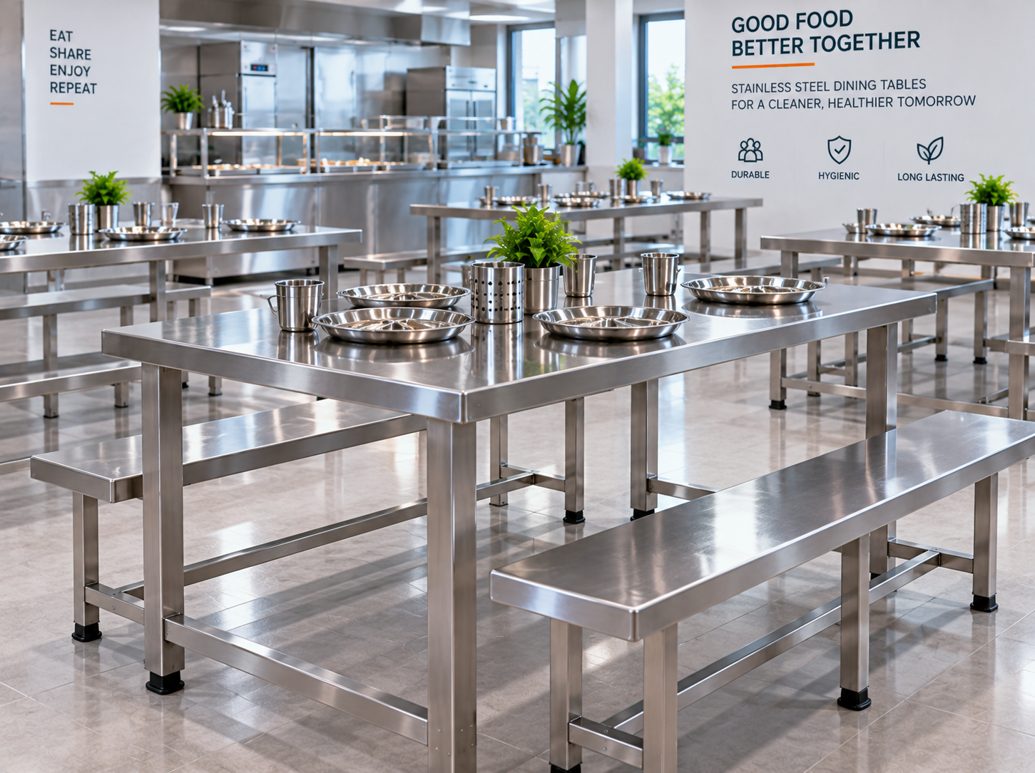 Stainless Steel Dining Table